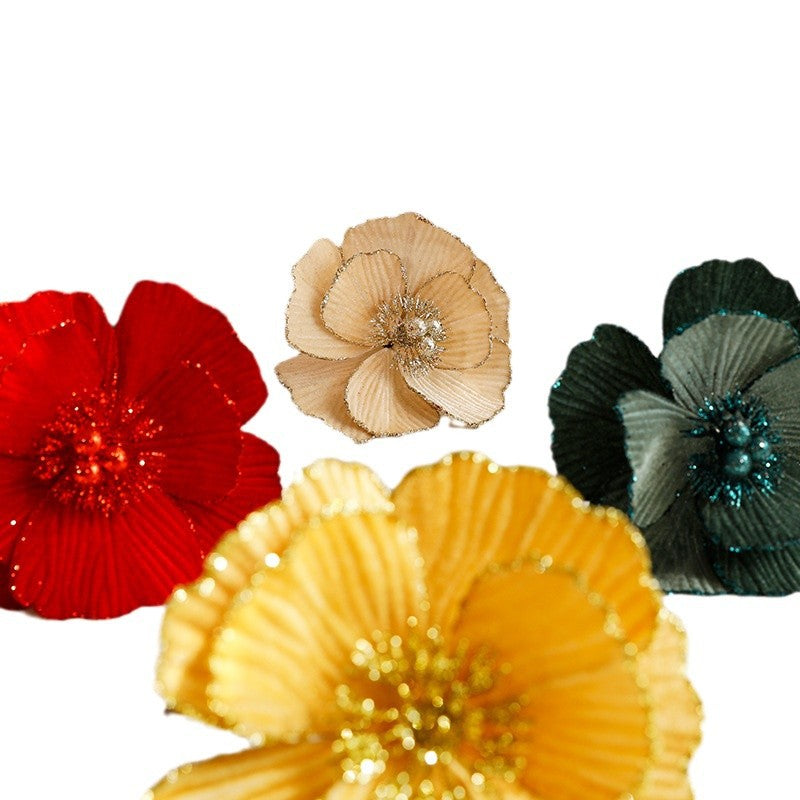 New Christmas Flower Artificial Floral Dried Flower Festival Decoration European Style Preserved Flower Ornament Christmas Tree Decor eprolo