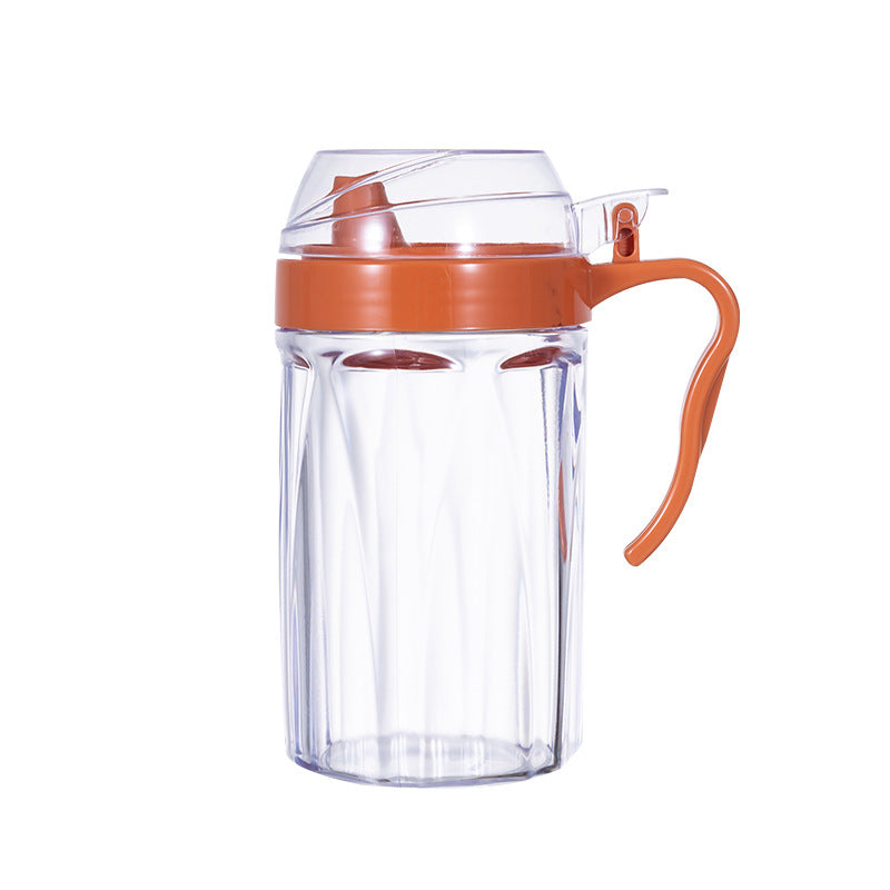 Cavira precision pour oil and condiment dispenser bottle with eagle-beak spout, transparent PS, for oil, sauce, vinegar, and soy.