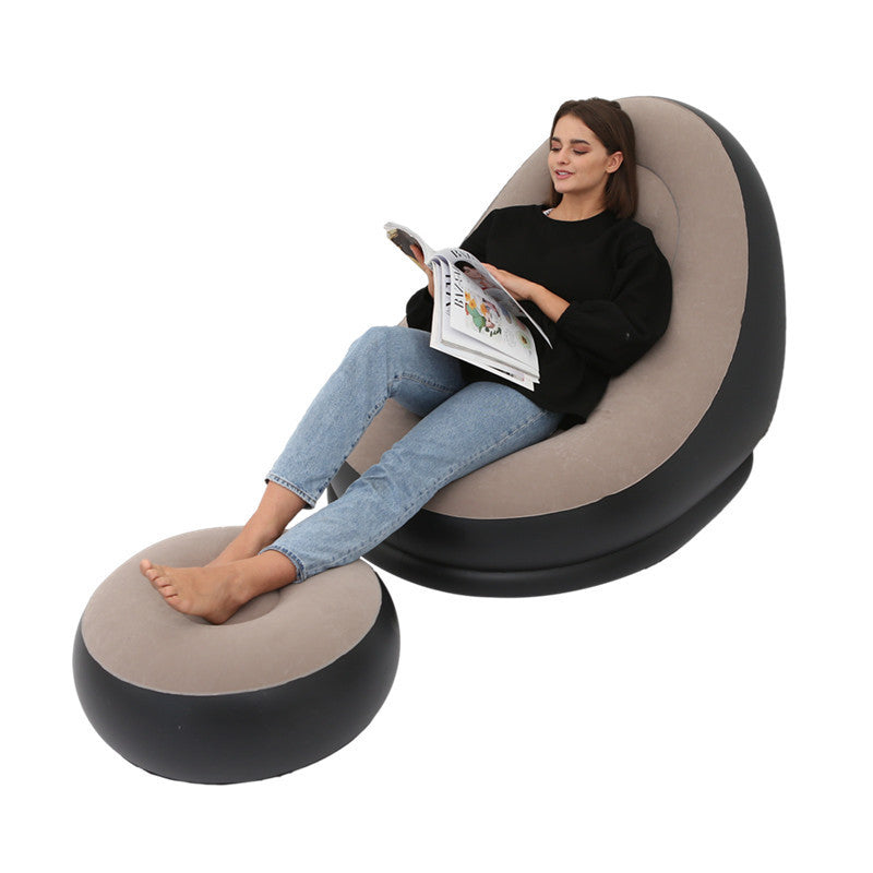 Inflatable Lounge Chair with Footrest - Portable Air Sofa for Indoor & Outdoor - Cavira