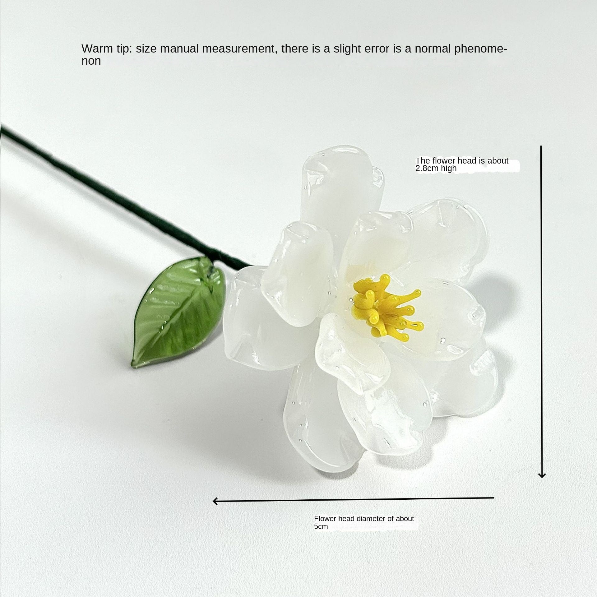 Glass Birth Flower Sculpture with Iron Wire Stem – Handmade Monthly Floral Home Décor November Peony