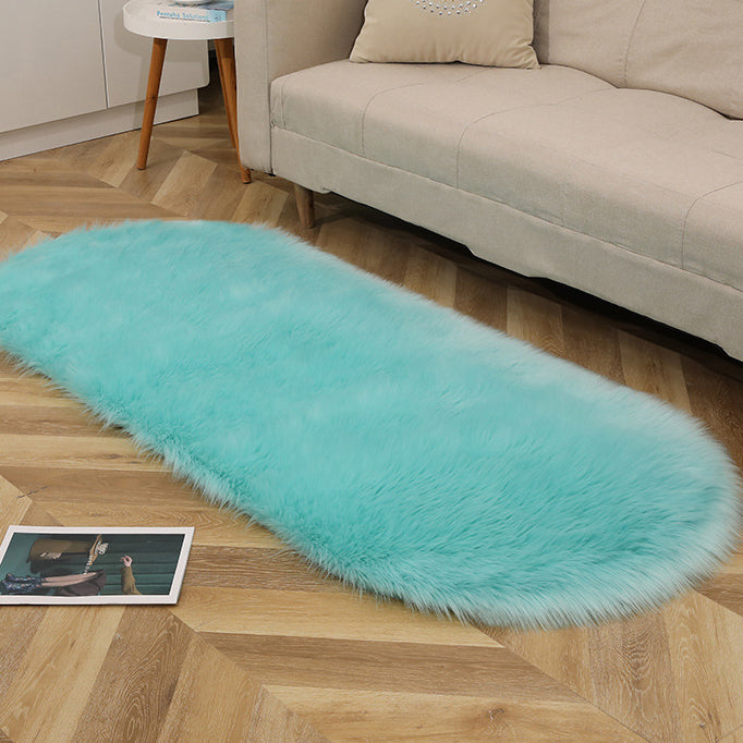 Oval Acrylic Plush Rug | Soft Imitation Wool Pile | 4 Sizes: 40x60 to 60x120cm | 14 Colours | Bedroom, Living Room & Bedside Mat | Cavira - Cavira