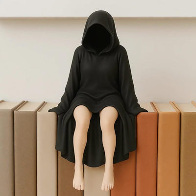 Female Sitting Statue for Desktop/Bedroom/Living Room Halloween Home Decor