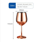 Cavira stainless steel wine and champagne glass, 500ml unbreakable stemmed tumbler for outdoor, travel, and home bar use.