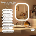 Rotating LED Makeup Mirror with Adjustable Lighting – Vanity Beauty Mirror with Stand White