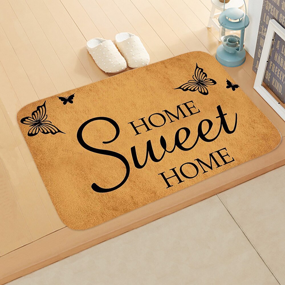 Printed Cavira flannel doormat and anti-slip floor mat with patterned design, 40x60cm, ideal for entrance, hallway, kitchen, or bedroom.