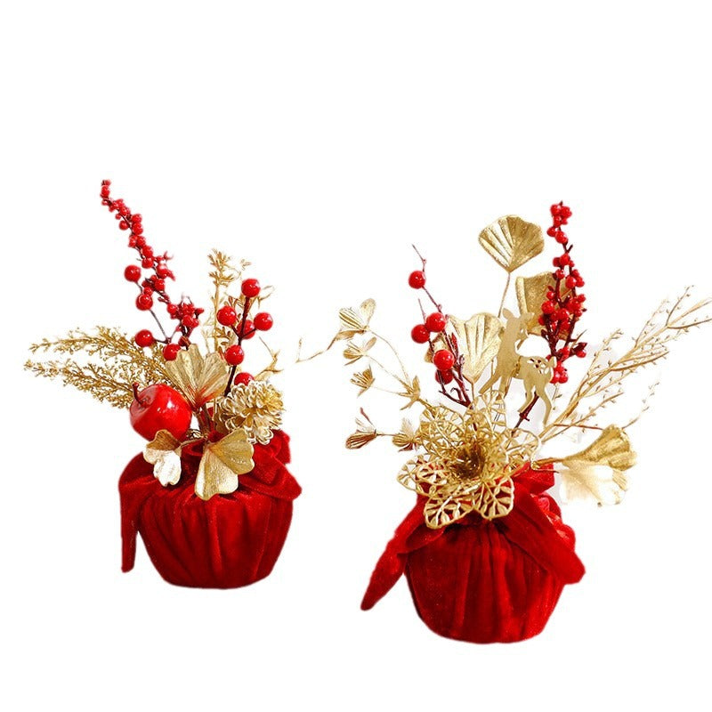 Christmas Red Berry Branch Decorative Ornament, DIY Christmas Scene Decoration, Festival Atmosphere Decoration