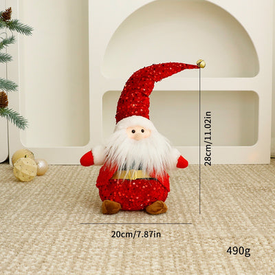 Standalone Christmas Standing Stretch Dolls, Hotel Window Display Snowman Reindeer Plush Toys Decorations