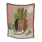 Cavira artistic print knitted throw blanket made of cotton acrylic, featuring vibrant designs for sofa, camping, picnic, or nap use.