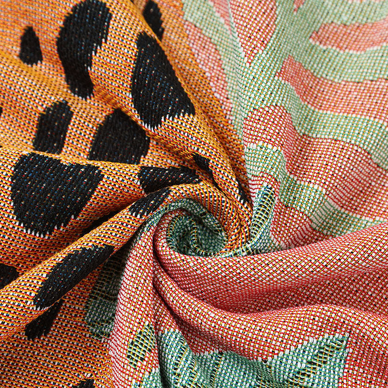 Colorful artistic print knitted cotton acrylic throw blanket by Cavira, ideal for sofa, camping, picnic, or naps in 21 designs