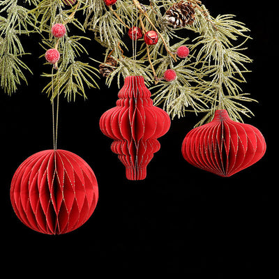 New Christmas Decorative Origami Christmas Tree Honeycomb Ball Ornament Creative Snowflake Angel INS Hanging Decoration eprolo