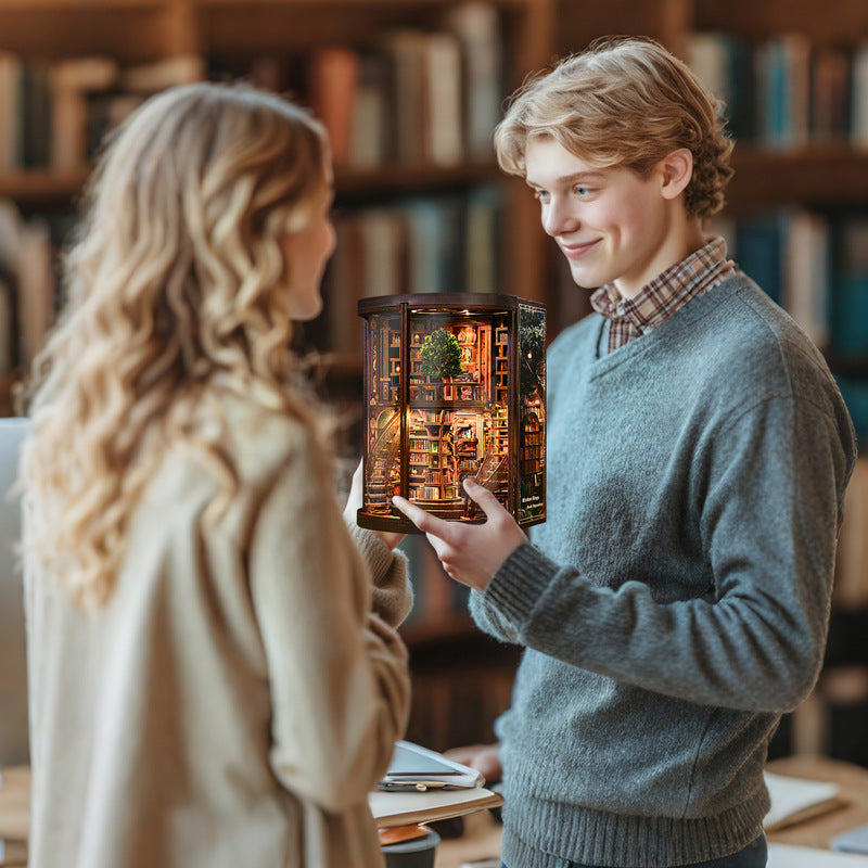 Handcrafted Miniature Bookend Decor – Vintage Style Shelf & Desk Decoration