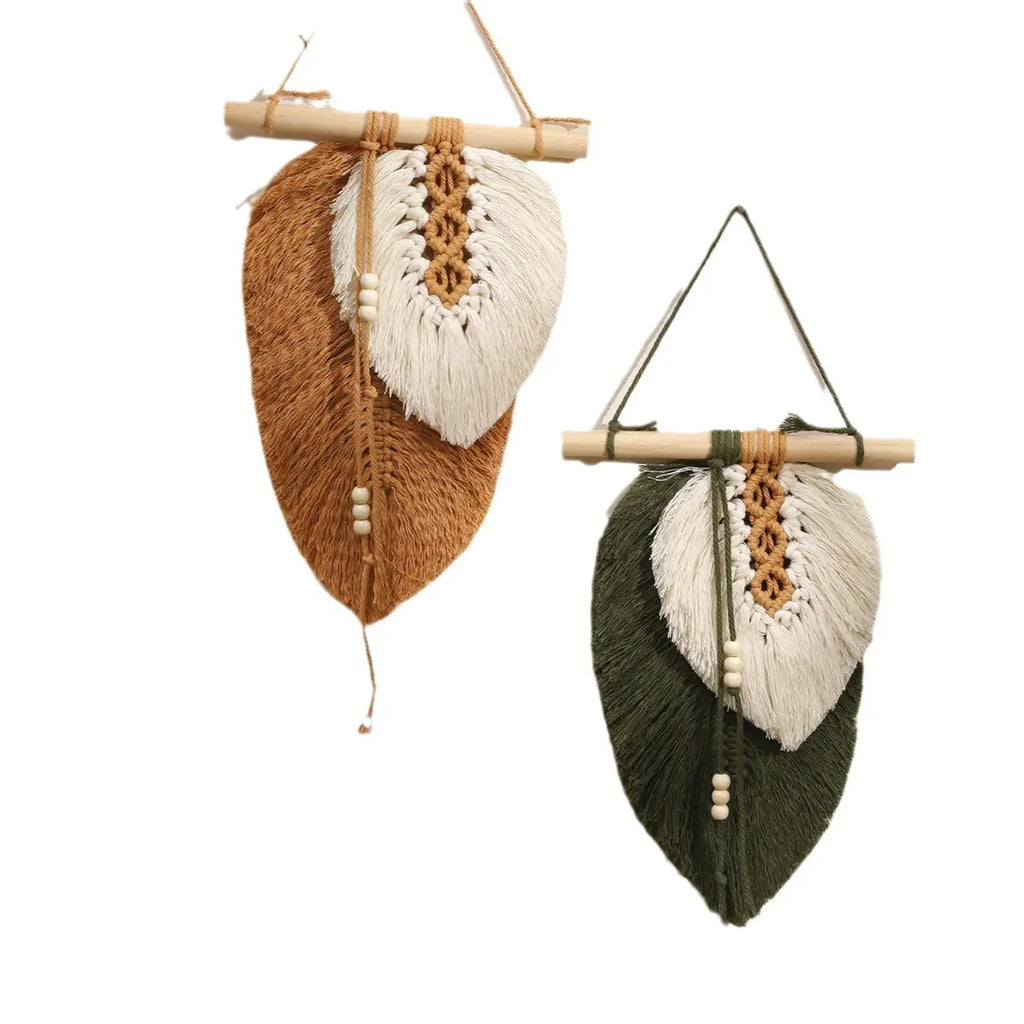 Boho Macrame Leaf Wall Hanging – Handmade Decorative Wall Art