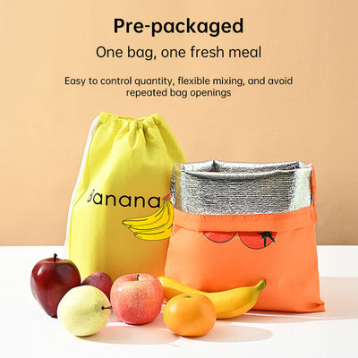 Insulated bag: Reusable storage organizer for bananas, lettuce and vegetables (drawstring closure) eprolo