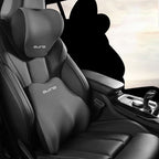 Cavira memory foam car headrest and lumbar support set with cow milk silk neck pillow and waist cushion for all seasons.