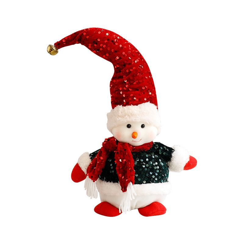 Standalone Christmas Standing Stretch Dolls, Hotel Window Display Snowman Reindeer Plush Toys Decorations