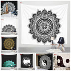 Colorful mandala boho tapestry wall hanging by Cavira, featuring psychedelic beach design for bedroom, living room, or outdoor decor.