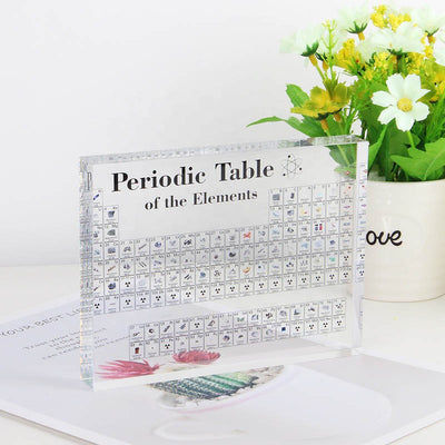 Acrylic Periodic Table Display With Real Elements Kids Teaching School Day Birthday Gifts Chemical Element Display Home Decor