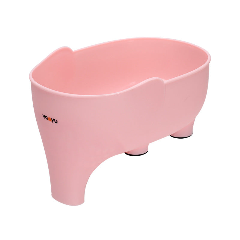 Cavira Elephant Drain Basket in four colors, versatile kitchen colander for washing fruits, vegetables, and draining liquids.