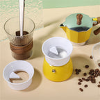 Cavira moka pot coffee dosing funnel and powder ring for 3-6 cup espresso, mess-free grounds dispenser, home barista accessory