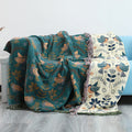 Cavira Spring Bird cotton gauze sofa cover in Chinese Nordic style, full coverage throw blanket for all seasons, soft and lightweight.