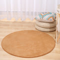 Cavira round area rug with non-slip base in soft memory foam feel, available in 8 colors and 5 sizes for bedroom or living room.
