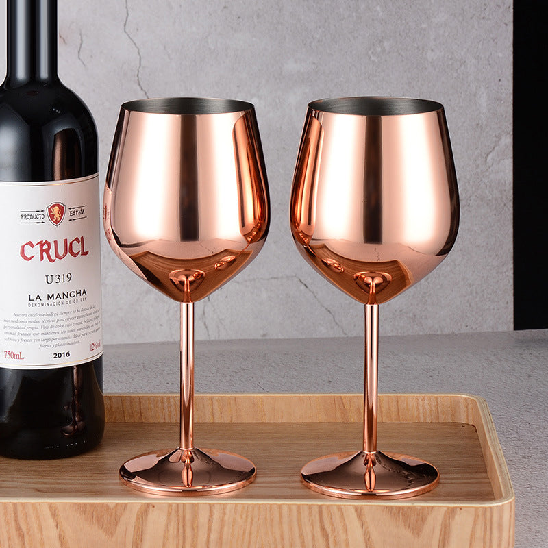 Cavira stainless steel wine and champagne glass, 500ml unbreakable stemmed tumbler for outdoor, travel, and home bar use.