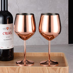 Cavira stainless steel wine and champagne glass, 500ml unbreakable stemmed tumbler for outdoor, travel, and home bar use.