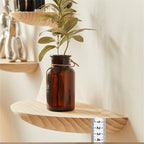 Wooden semicircle wall shelf by Cavira, floating half circle display shelf for bedroom, living room, or home decor storage.