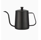 Black Cavira gooseneck pour-over kettle with 600ml capacity, precision drip spout, stovetop and induction compatible.