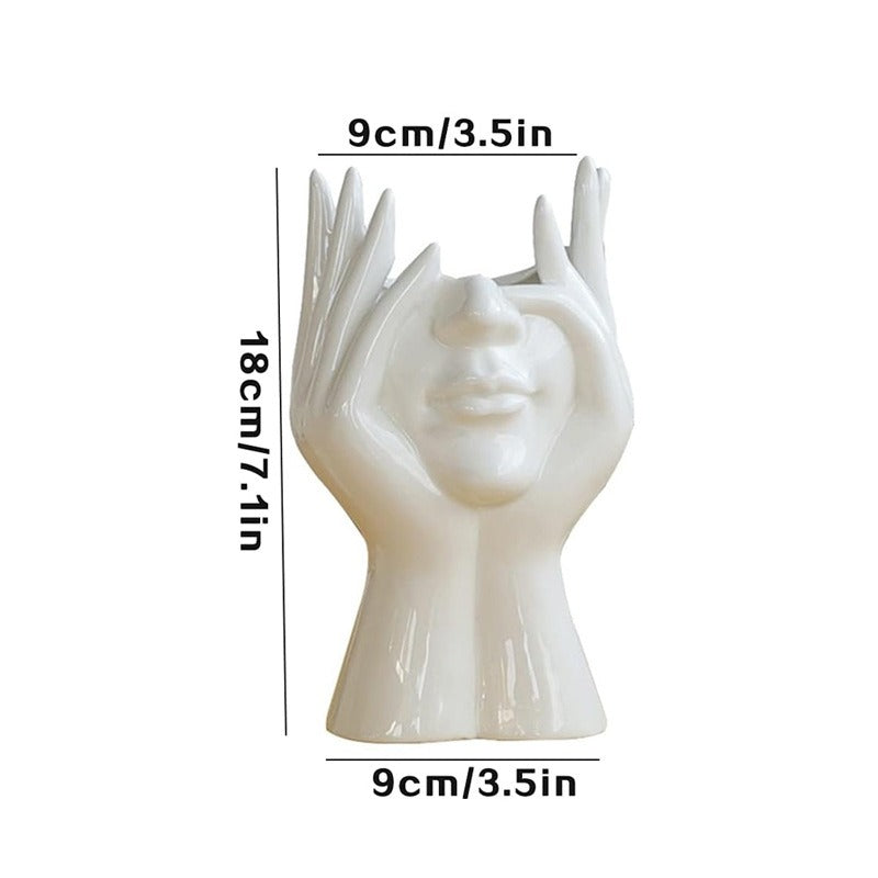 Ceramic art vase shaped like a human body sculpture by Cavira, Nordic style, ideal for home decor, shelf styling, or gifting.