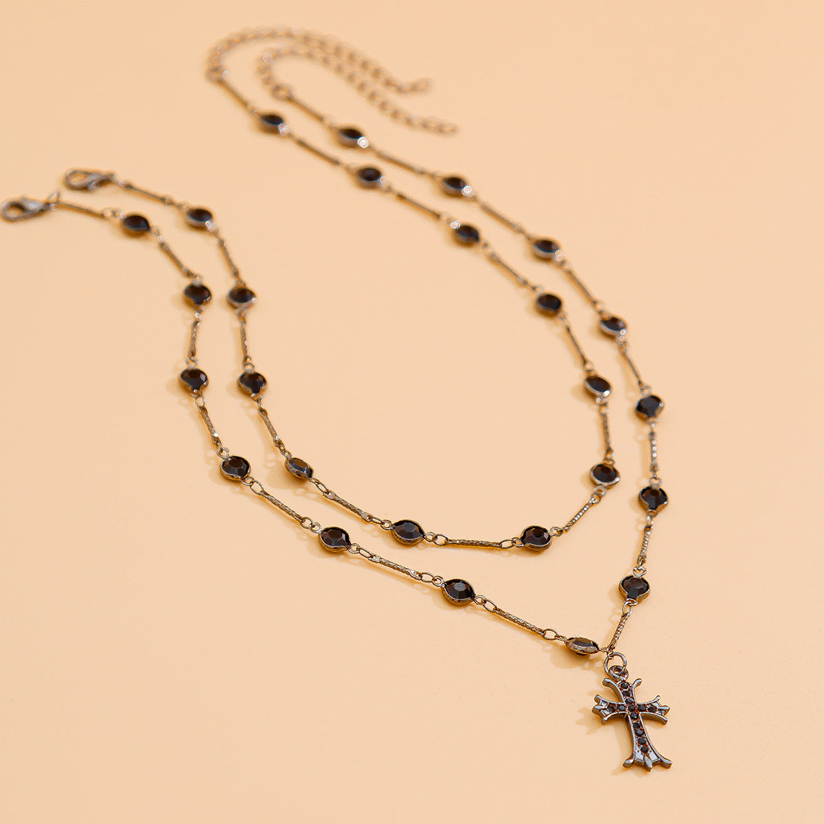 Double layered necklace Halloween personalized alloy spicy girl collarbone chain