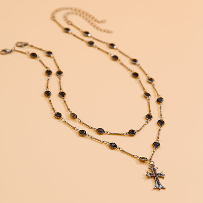 Double layered necklace Halloween personalized alloy spicy girl collarbone chain