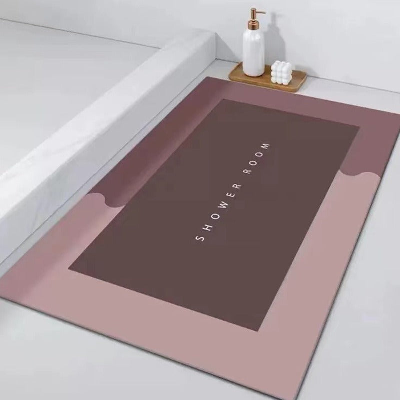 Diatomite bath mat by Cavira, 40x60cm, super-absorbent, quick-dry, non-slip bathroom floor mat with geometric designs.