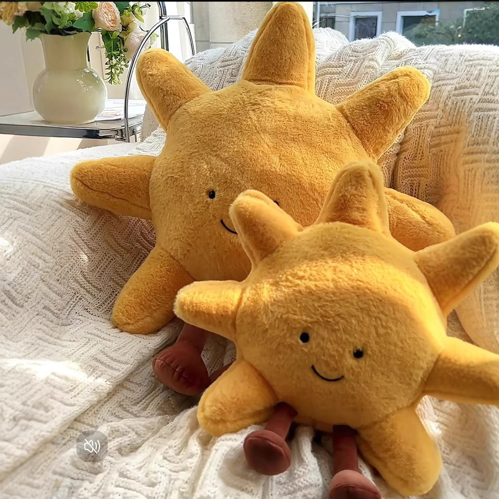 Cavira Sun and Moon plush pillow with soft PP cotton, celestial cushion for sofa, living room, or bedroom decor.