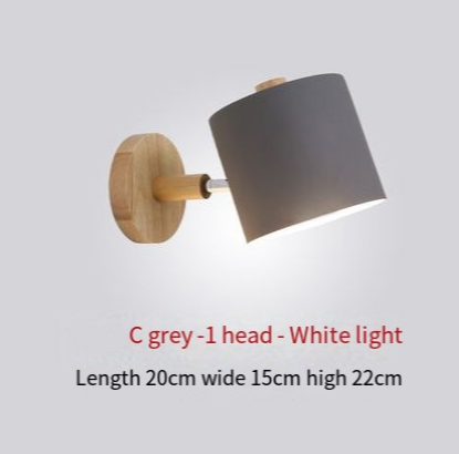 Nordic wooden bedside wall lamp by Cavira, minimalist creative wall light for bedroom, corridor, or restaurant decor, mounted on wall.