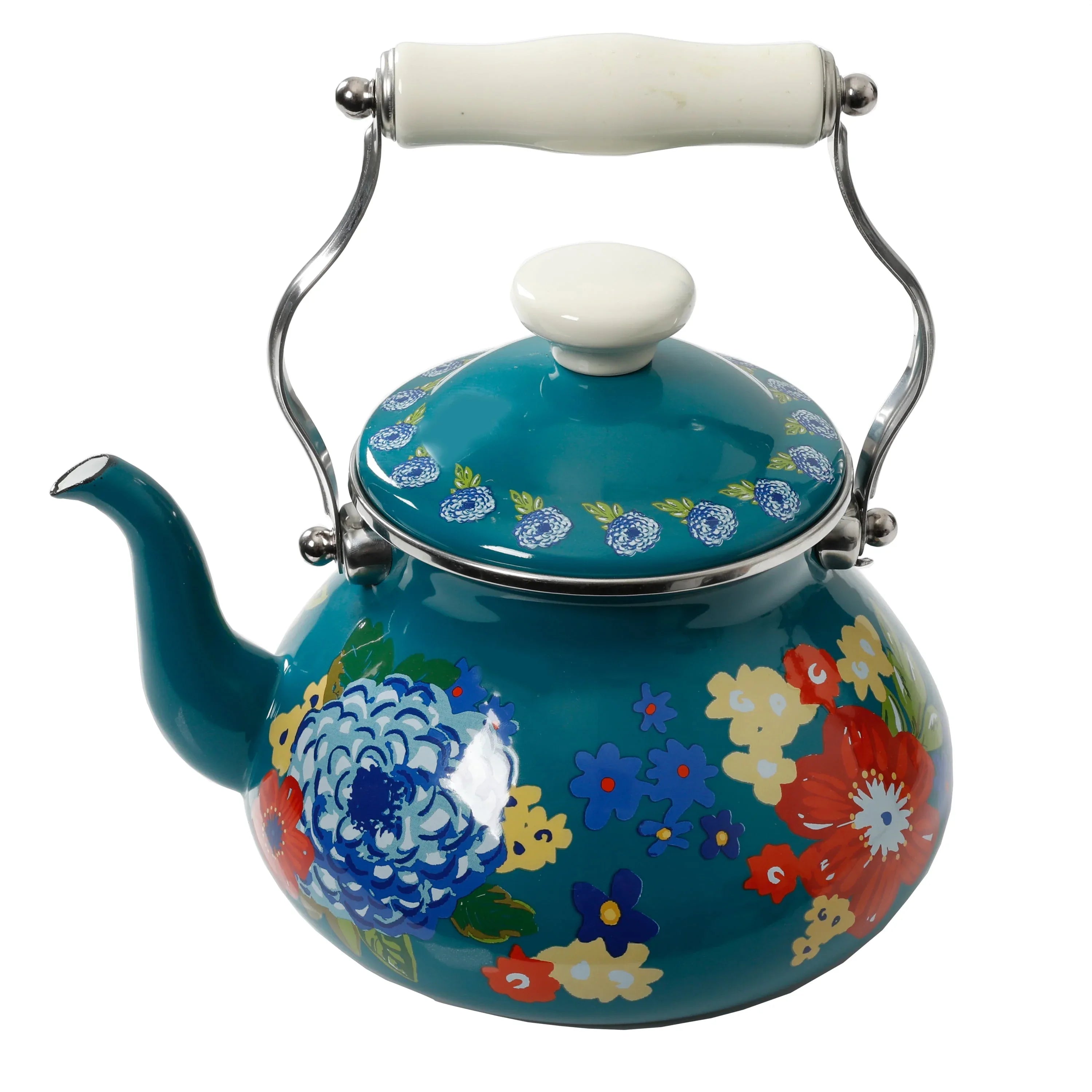 The-Pioneer-Woman-Dazzling-Dahlias-Enamel-on-Steel-2-Quart-Tea-Kettle-Teal_cf3fa151-2dc9-4d13-be37-830218e7652d_2.9deb5df68d3ee3103b0eb7c45dcad94c - Cavira
