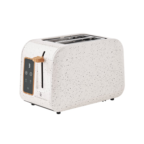 Digital Display 2-Slice Toaster – Modern Stainless Steel Kitchen Toaster Linen Speckle