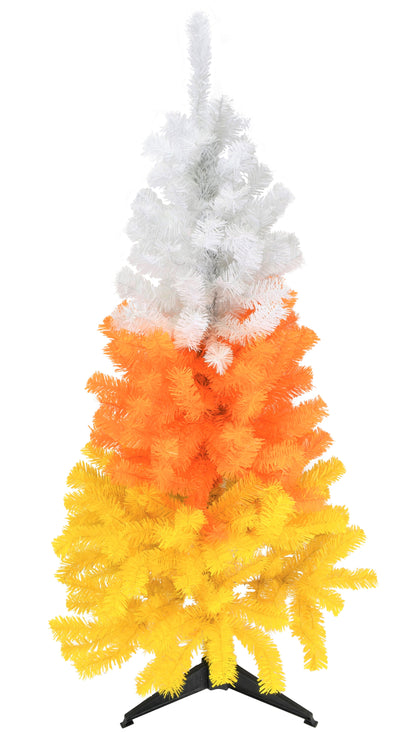 Festive 4-Foot White, Orange, and Yellow Candy Corn Tree for Halloween and Christmas Decor
