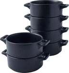 Ceramic Ramekins Set of 6 | Oven-Safe Porcelain Baking Bowls with Handles | Cavira