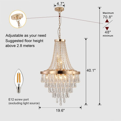Golden Crystal Chandelier, Large Modern Luxury Chandelier For Living Room, Dining Room, Bedroom, Hallway - Bulb Not Included Unavailable Platforms- Temu - GG store