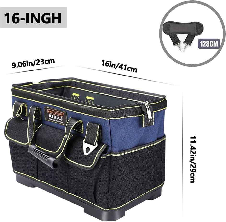 16 Inch Waterproof Tool Bag Organizer with ABS Molded Base, Padded Handle & Shoulder Strap, Durable Oxford Cloth - Versatile Tool Bags for Men & Women - GG store