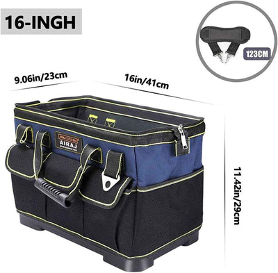 16 Inch Waterproof Tool Bag Organizer with ABS Molded Base, Padded Handle & Shoulder Strap, Durable Oxford Cloth - Versatile Tool Bags for Men & Women - GG store