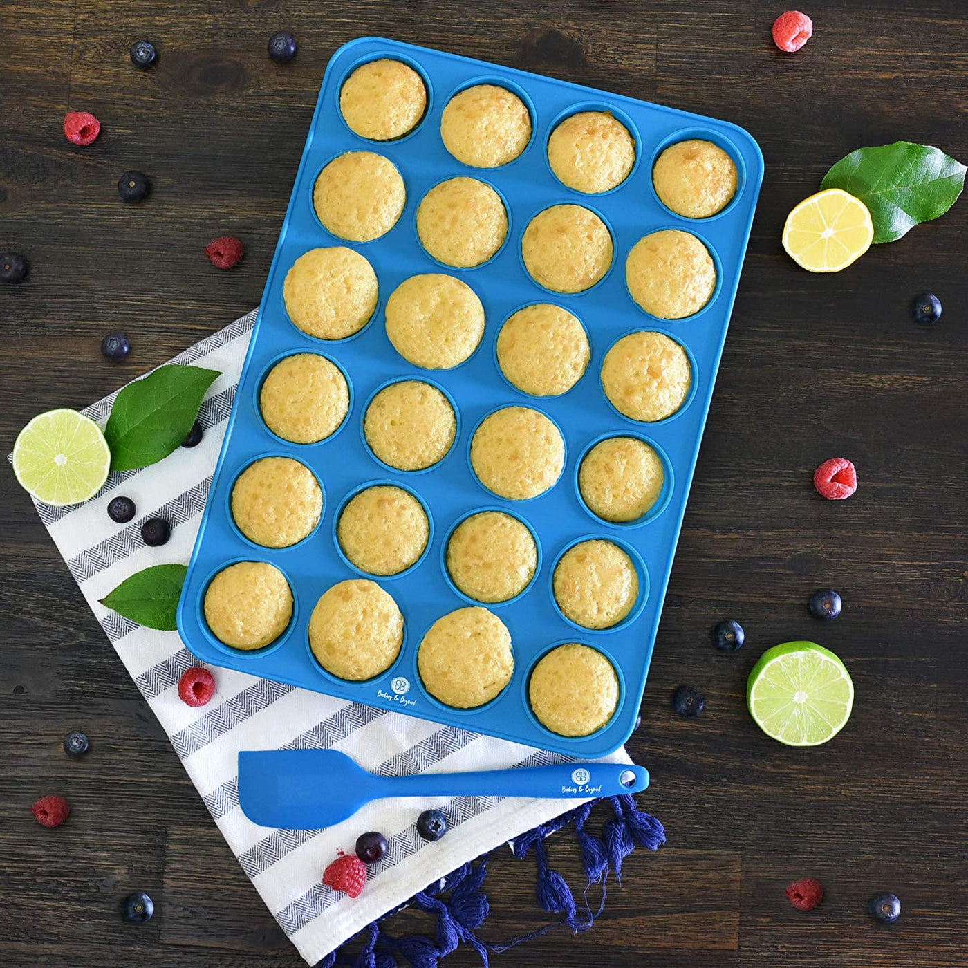 Ultimate Silicone Muffin Pan Set - Non-Stick 12 Cup and 24 Mini Cupcake Molds with 2 Spatulas and Recipe E-Book Included!