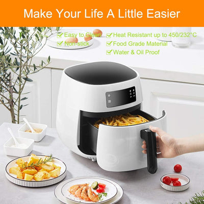 Premium Air Fryer Parchment Paper - 200 Pack, 8.5" Square Liners for Effortless Cooking & Easy Cleanup