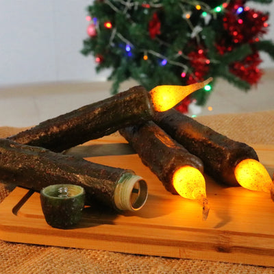 Taper Primitive Candles 6Pcs Real Wax Hand Dipped Battery Operated Flameless Candles for Christmas Halloween Home Decor Church