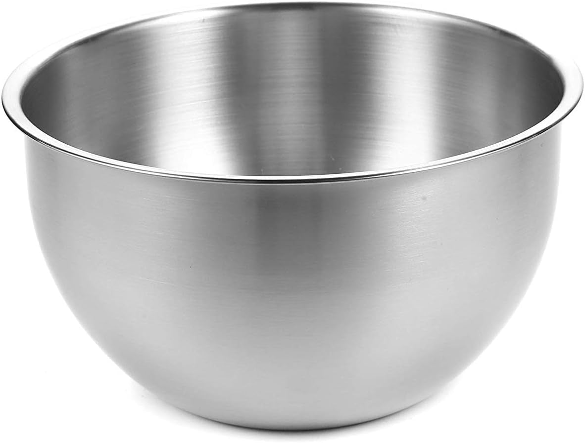 Stainless Steel Mixing Bowl Set - Durable 304 Metal Bowls for Baking - 3 Sizes (8", 10", 12")