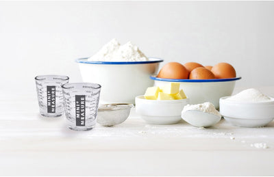 Set of 2 Mini Measure Heavy-Duty Shot Glasses - 20 Incremental Measurements for Liquids and Dry Ingredients