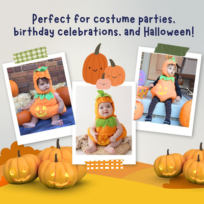 Charming Baby Pumpkin Costume – Perfect Jack-O-Lantern Outfit for Toddlers This Halloween!