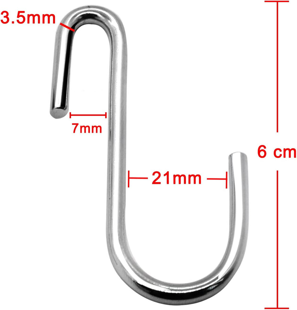 Heavy Duty Stainless Steel S Hooks – Multipurpose Kitchen & Closet Hanging Hooks (10 Pack)