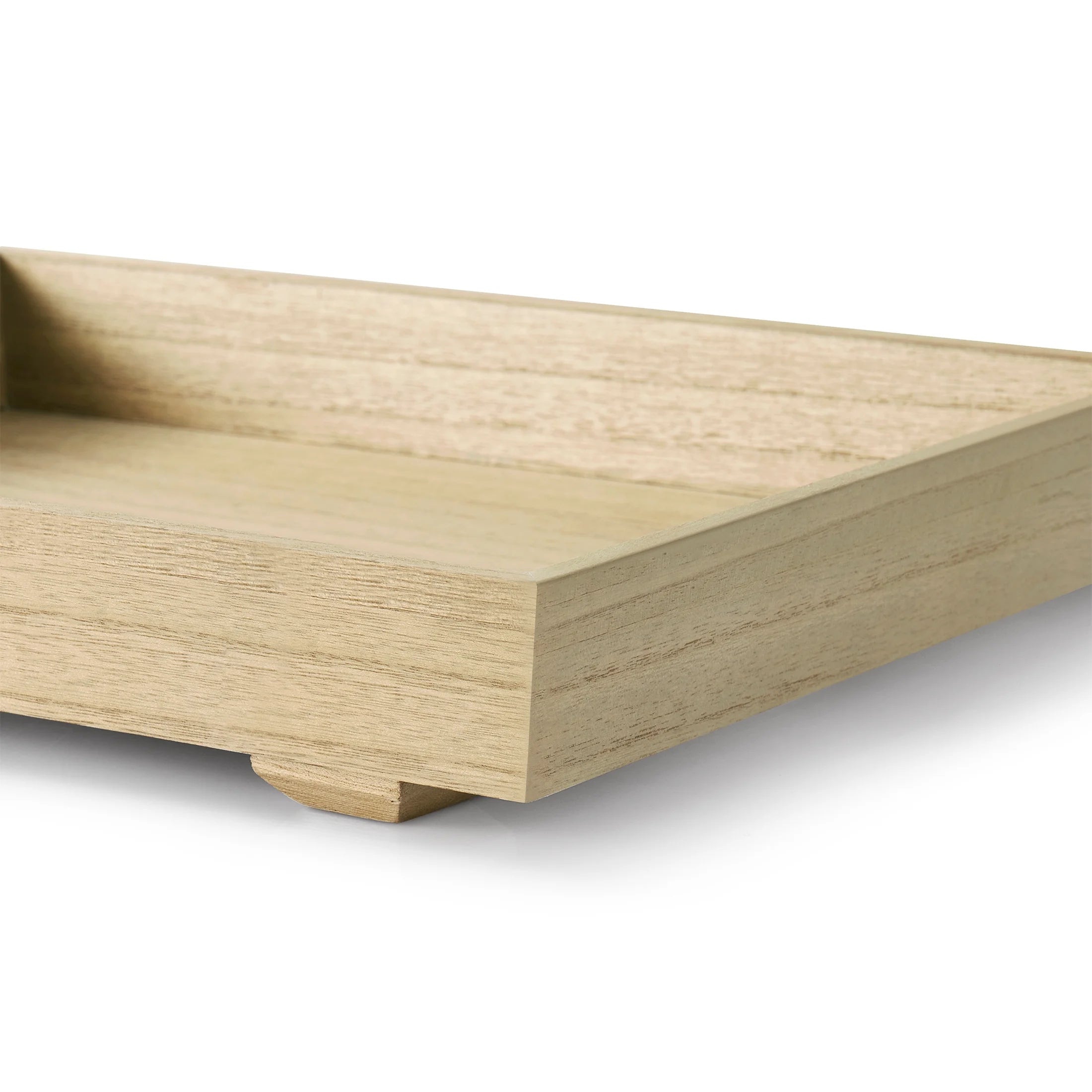 Wood Footed Decorative Serving Tray Set – Natural Rustic Coffee Table Decor (Set of 2)